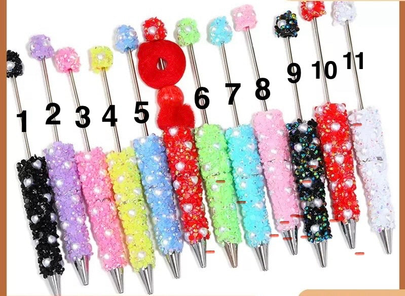 diy beaded beadable beady fancy sequined pen ornaments with pearl