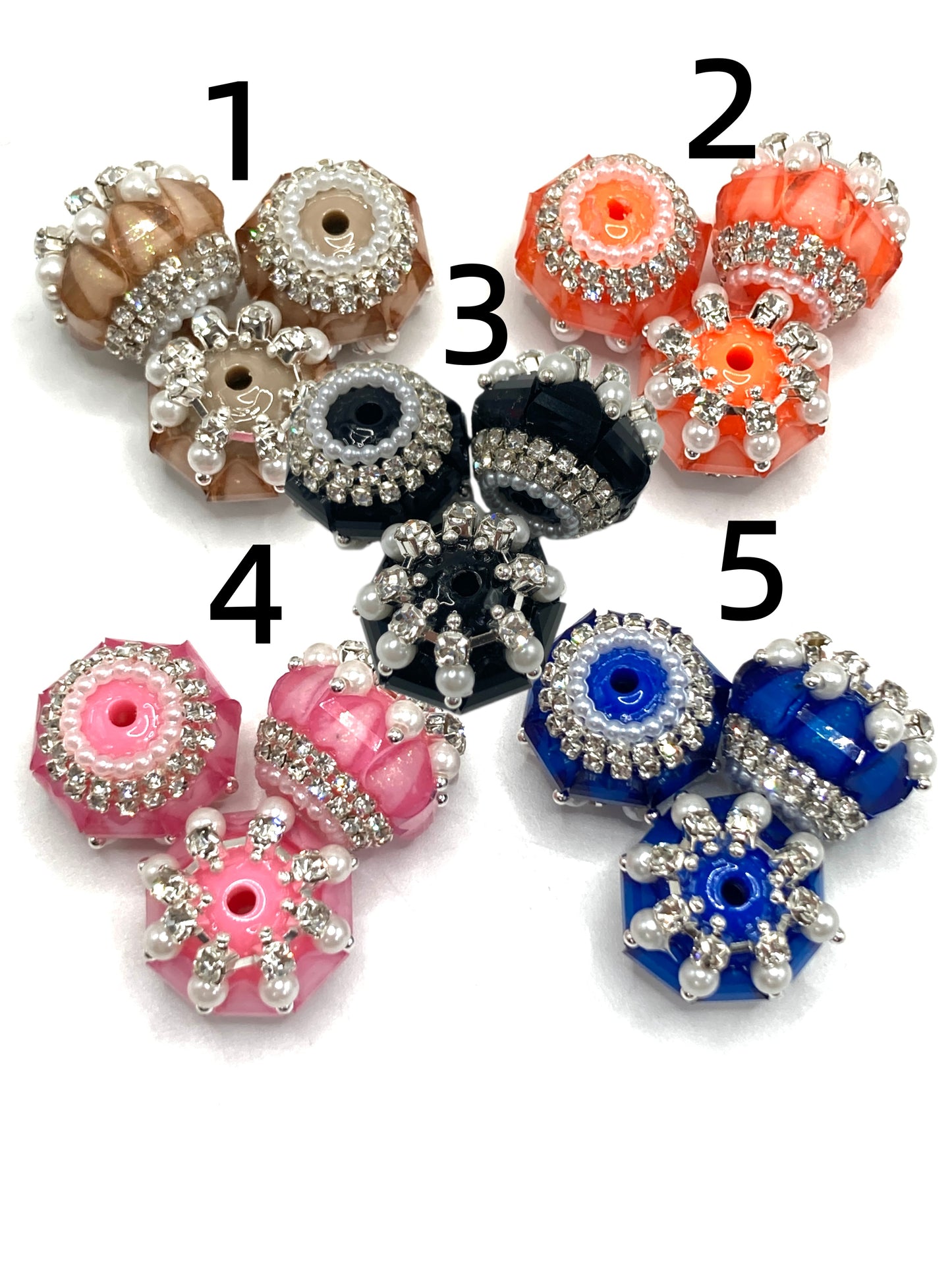 Beaded beadable fancy bead diy bead ornaments with pearl rhinestone chain and heart shape acrylic lantern beads random mix color 20mm to 21mm