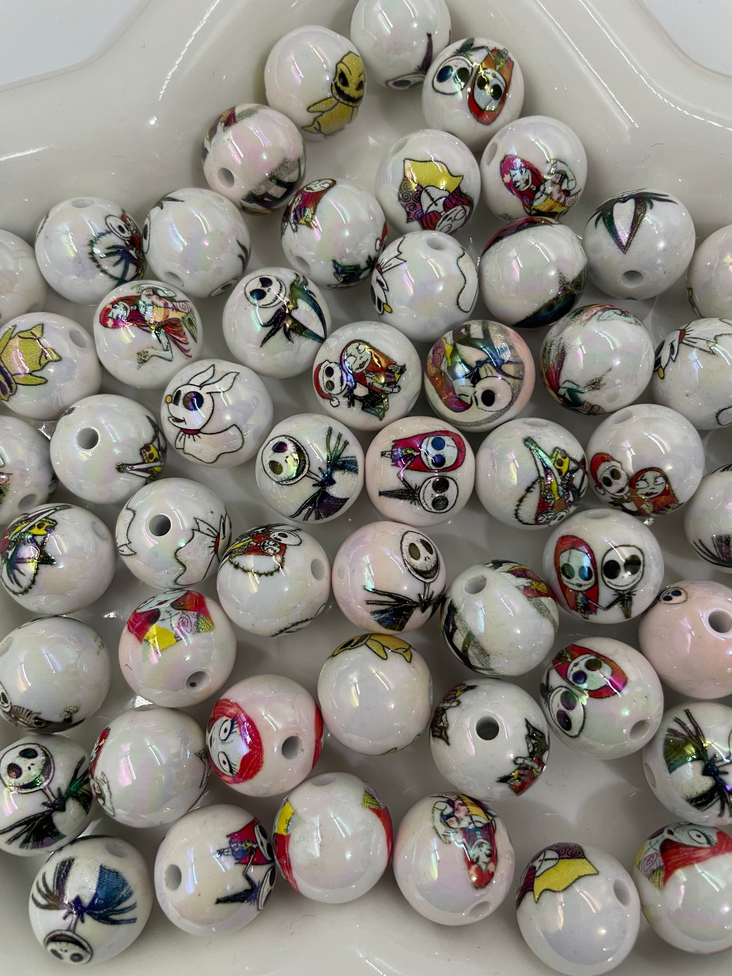 Acrylic beads Halloween Beads Lips Heart Pumpkin Ghost Cartoon printed beads and a series of multi-element beads 16mm