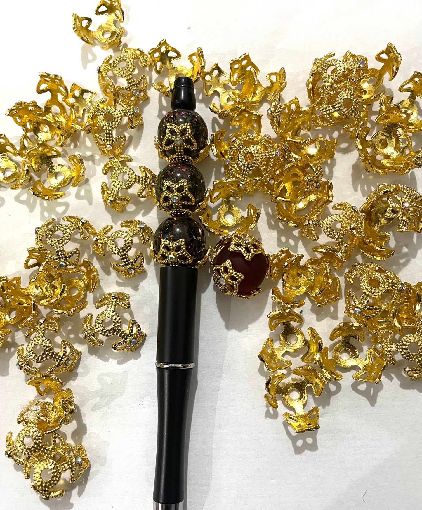 fancy spacer fancy butterfly shape bead cap metallic bead cap spacer gold silver