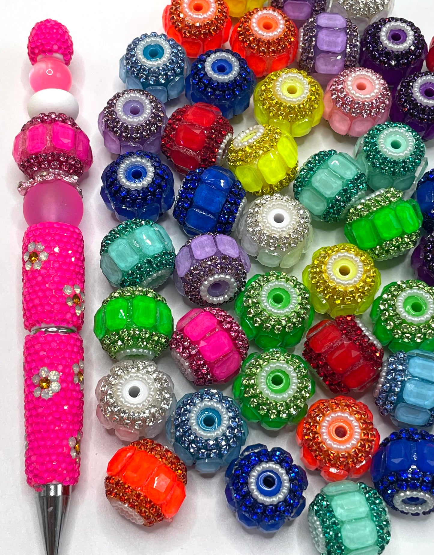 Fancy Beads Pumpkin beads Neon Rhinestone Pearl spacers Mirror Random Mix