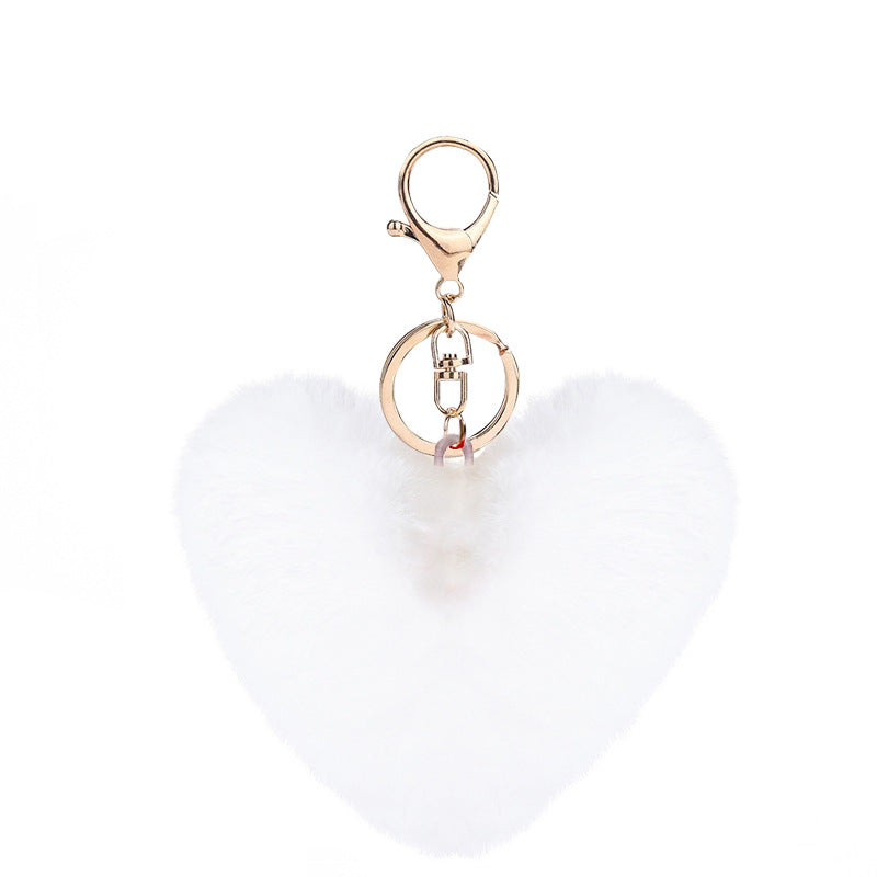 Heart ball Ordinary Key tool Heart pendant Fuzzy pendant Heart pendant Random Mix 9~10cm Silver 4-link chain lobster clasp