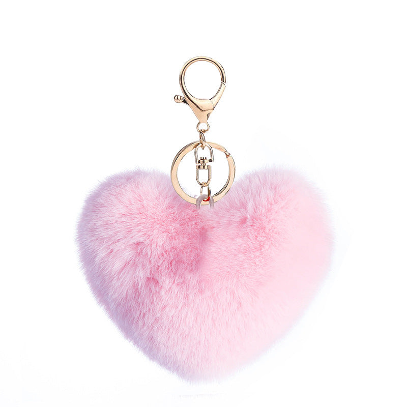 Heart ball Ordinary Key tool Heart pendant Fuzzy pendant Heart pendant Random Mix 9~10cm Silver 4-link chain lobster clasp