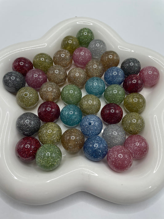 Acrylic glitter Starry Sky beads  Beaded sequins 20mm