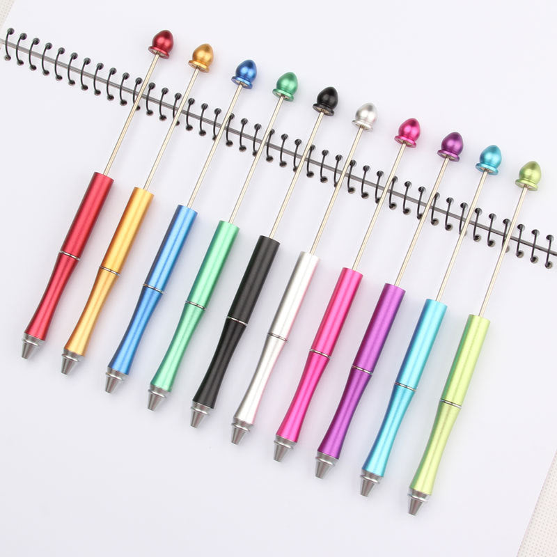 Metal bead pen Metal diy beaded pen Beaded ballpoint pen Water drop head Random Mix