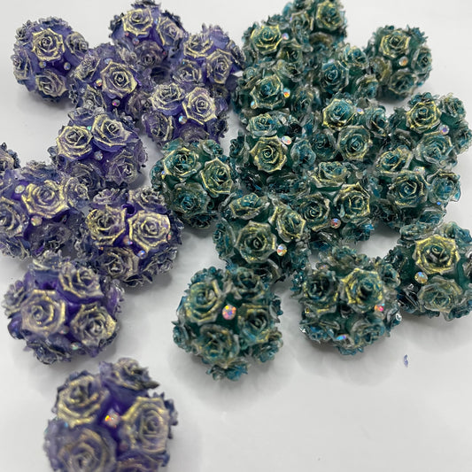 Soft flower bow beads bow heart beads