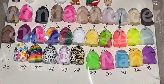 Beaded beadable silicone 3D focal fat mushroom