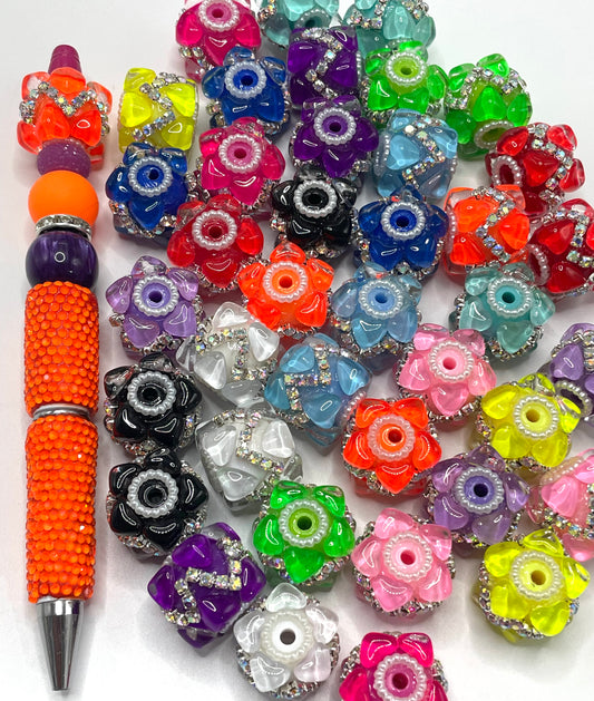Neon bead heart beads zig chain fancy beadv Random Mix