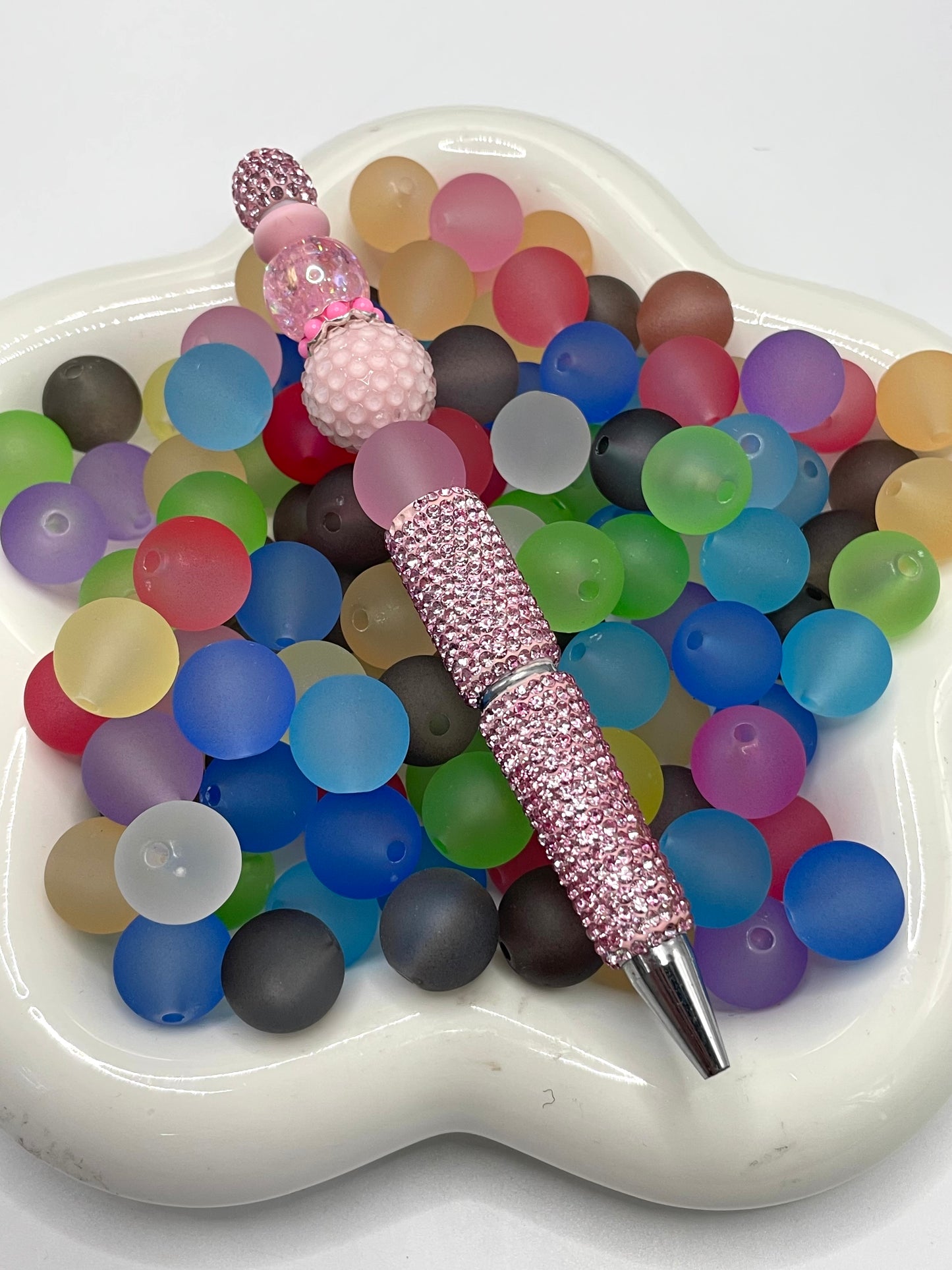 Acrylic beads Sandblasted beads Matte Dark color scheme 16mm Random Mix