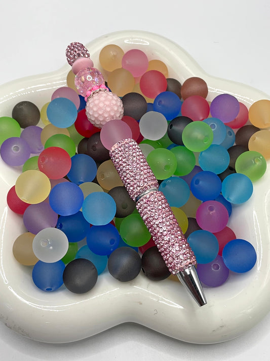Acrylic beads Sandblasted beads Matte Dark color scheme 16mm Random Mix