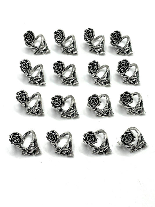 Metal alloy Rose flower Black gun DIY accessories Beaded accessories spacer