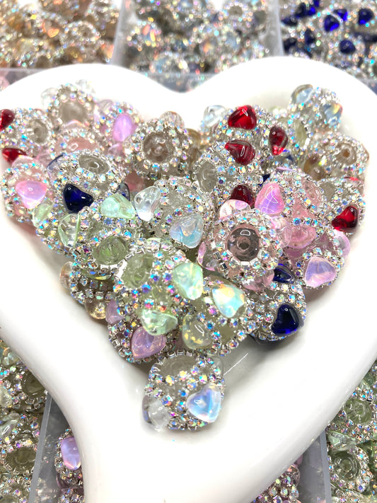 Fancy Beads mirror Transparent heart-shaped rhinestones Chain Acrylic beads Random Mix