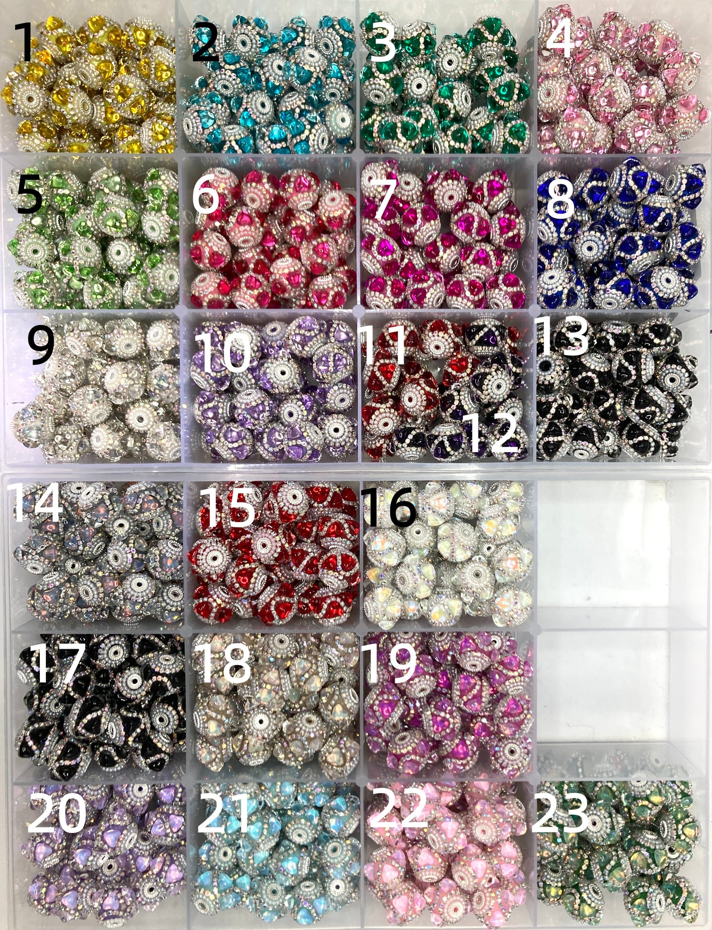 Fancy Beads Heart Chain Pearl gasket Transparency Mocha color Metal gasket Beads Random Mix