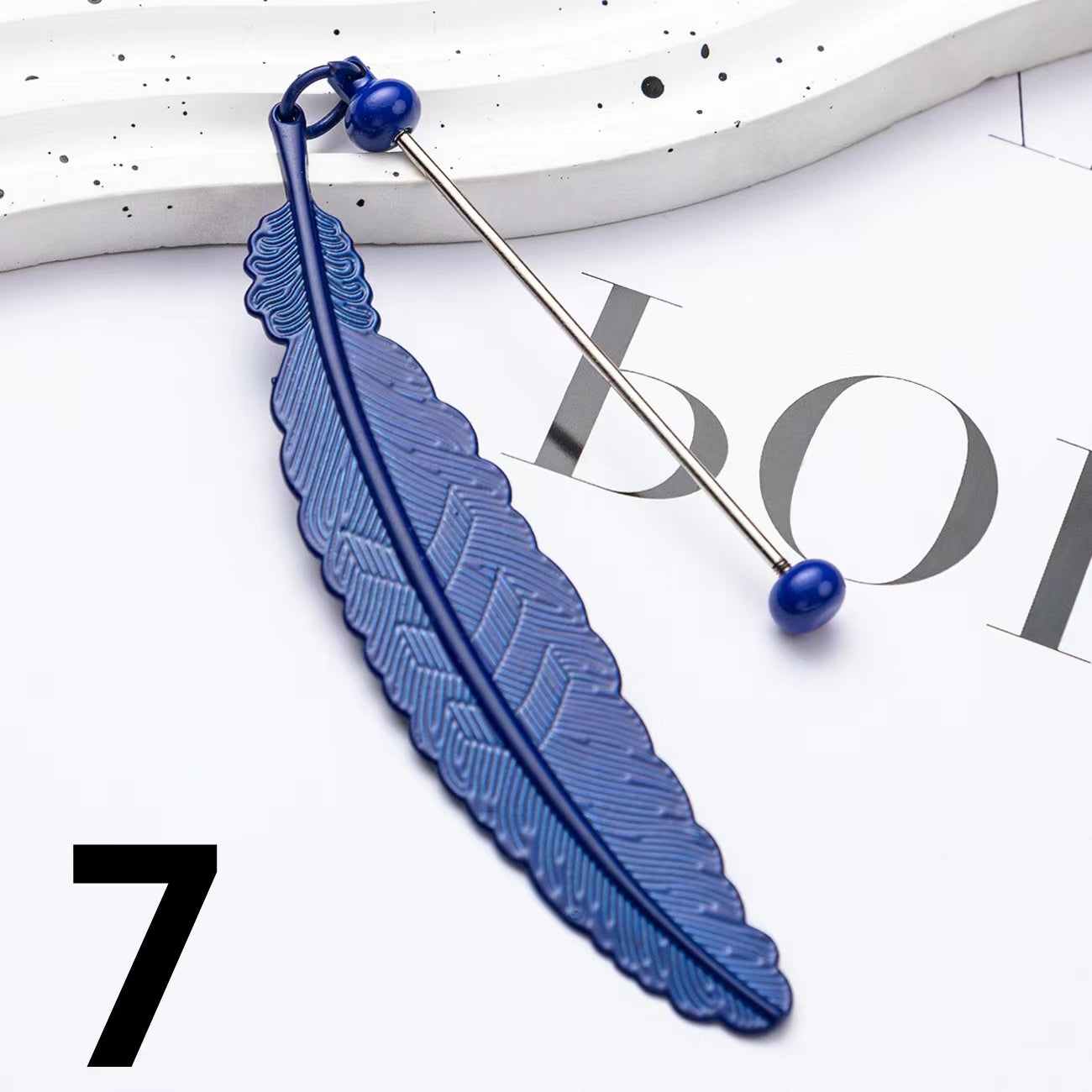 Feather Metal Shaped Beadable Bookmark Beaded Book Mark