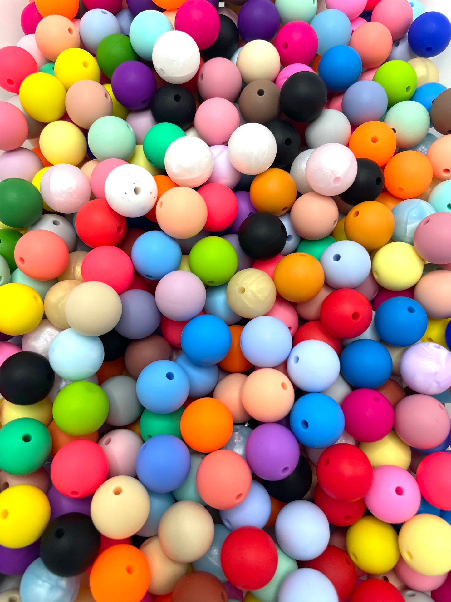 Solid Color Silicone Round Beads,Random Mix ,12mm