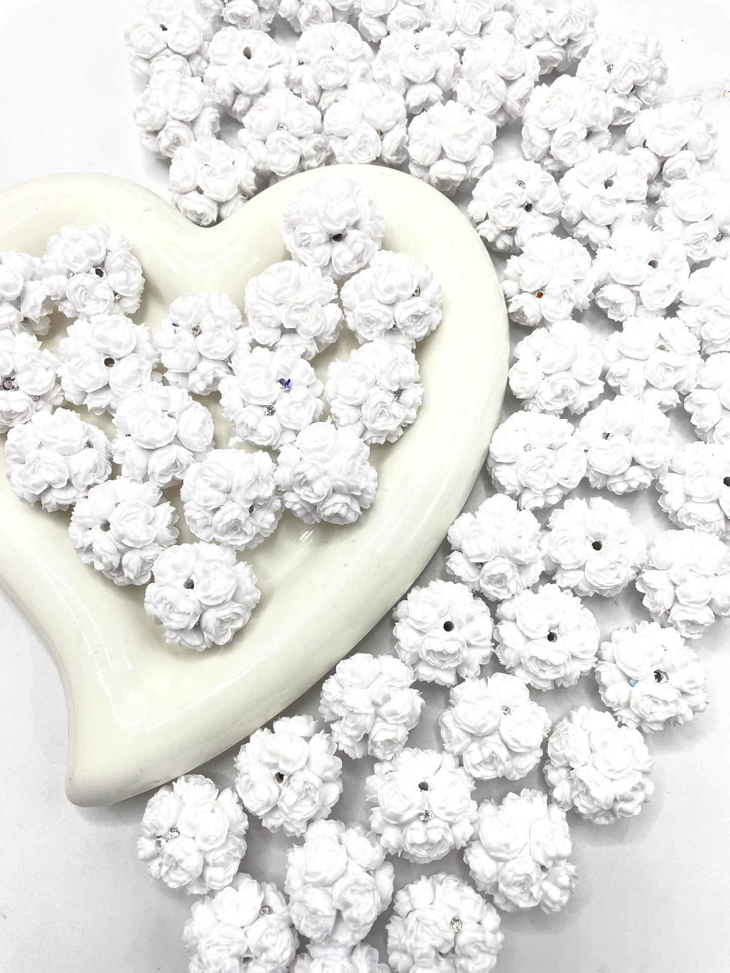 beaded beadable soft flower heart shape fancy rose for valentine ,colored,random mix