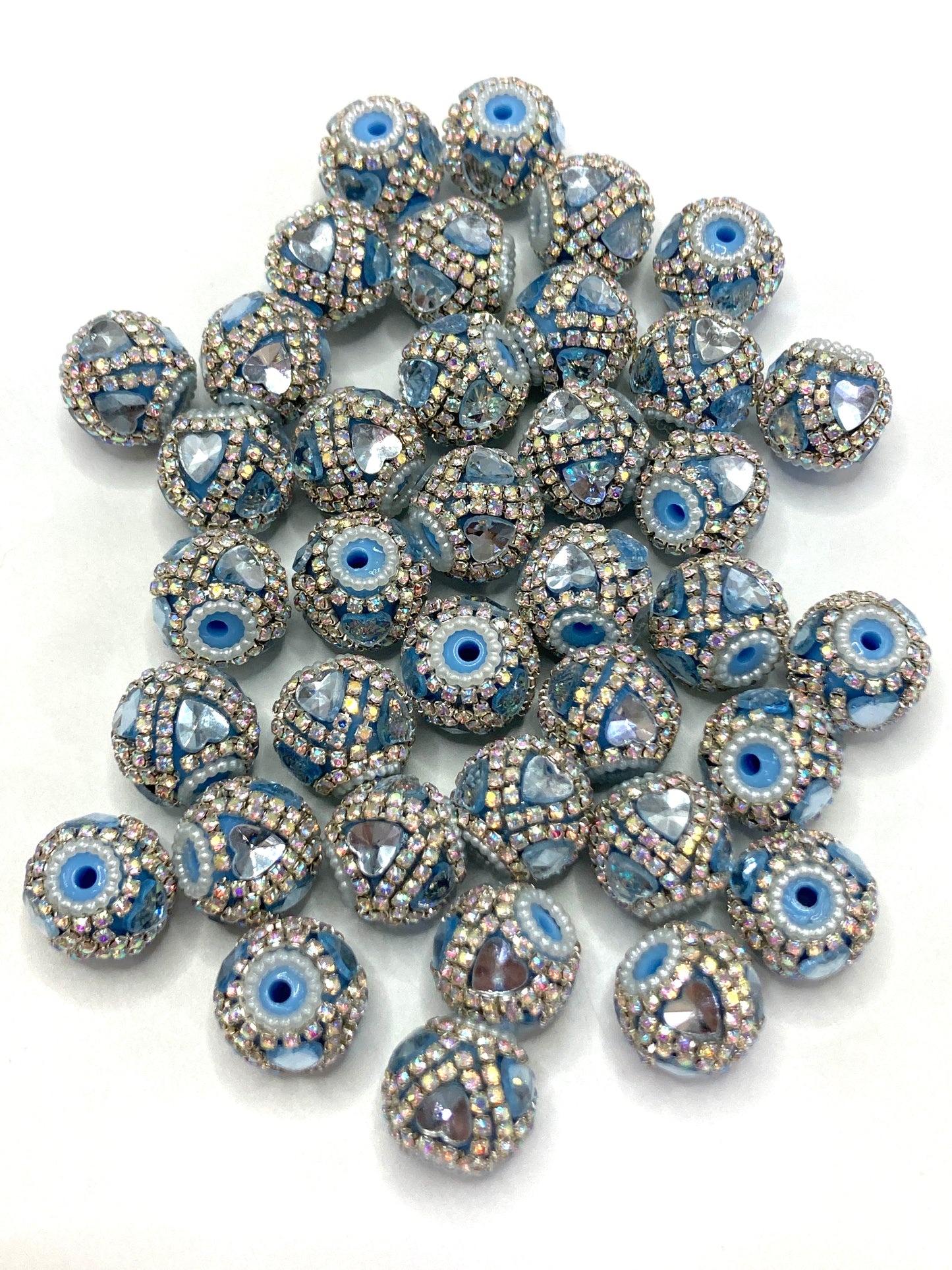 acrylic lantern heart Chain Pearl Heart-shaped rhinestone Bead mirror Heart  Random Mix 19mm