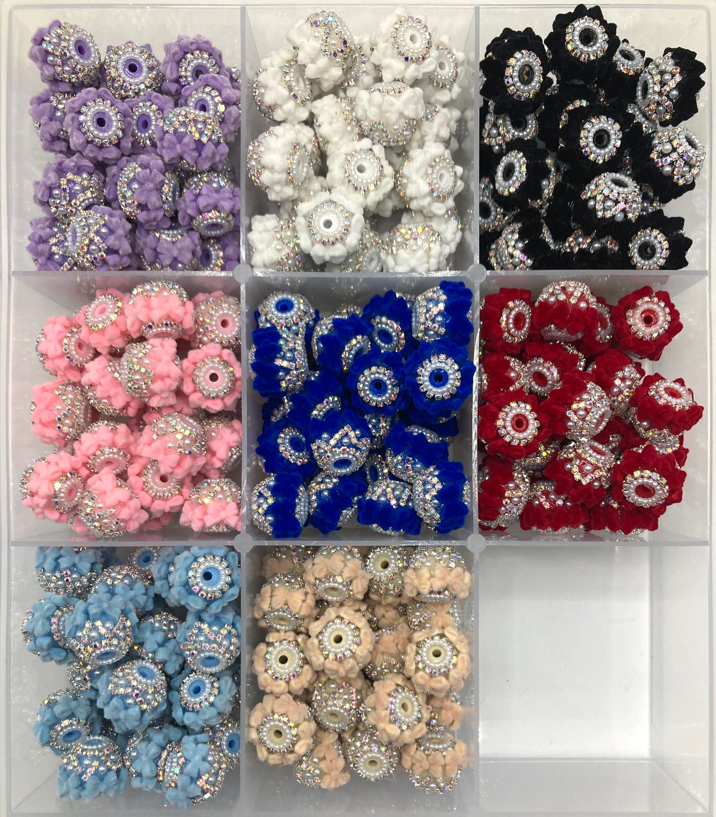 bow Fuzzy Chain Pearl gasket Pearl Multicolored fluffy bow ties Random Mix