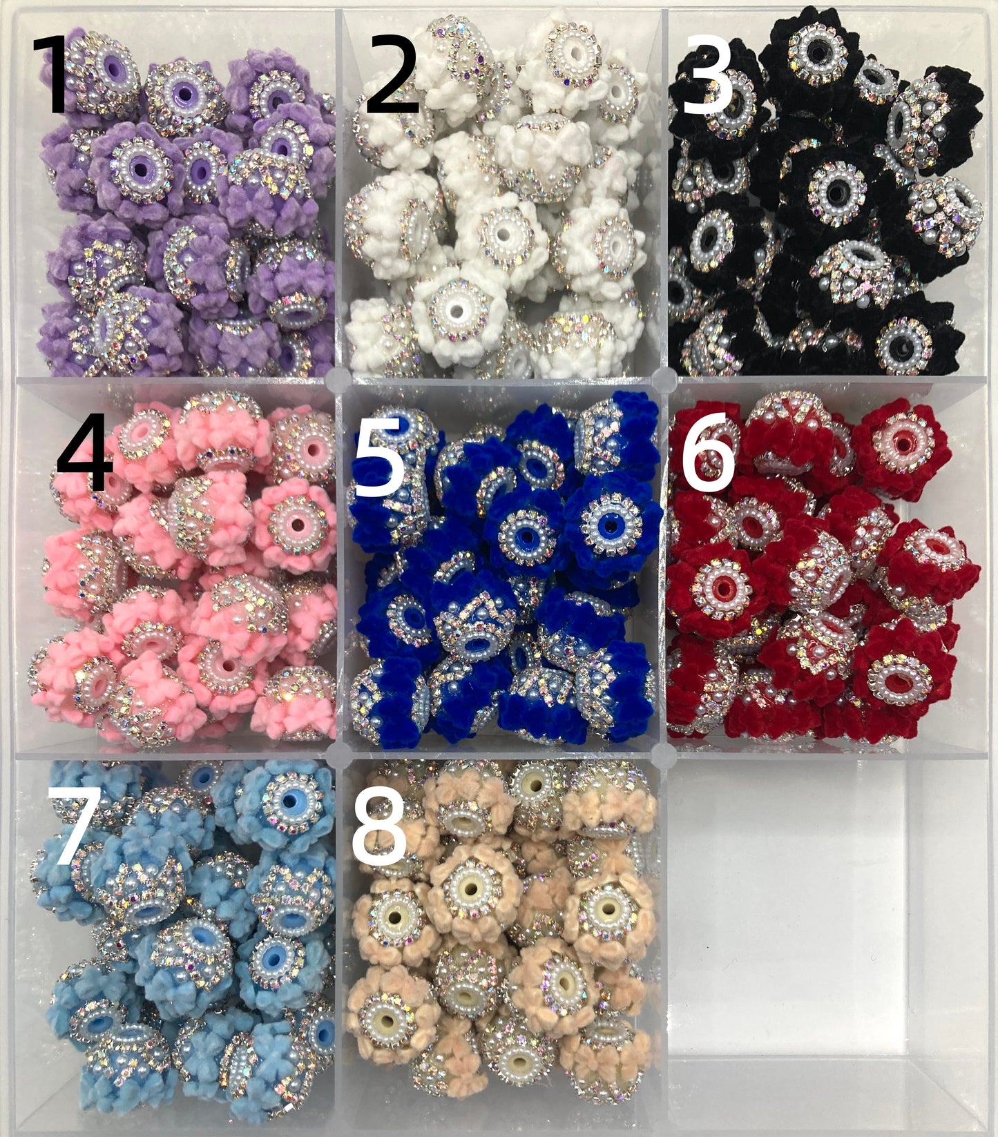 bow Fuzzy Chain Pearl gasket Pearl Multicolored fluffy bow ties Random Mix
