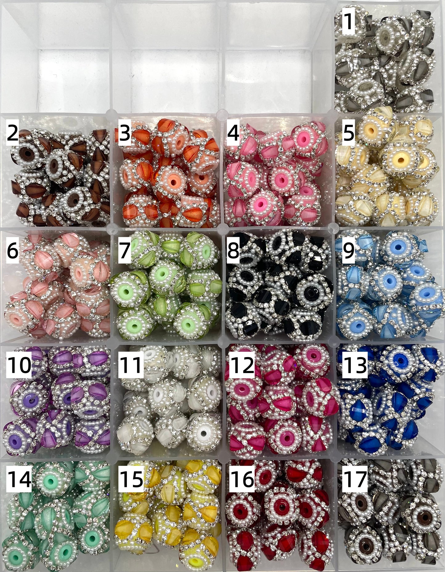 diy beade beadable lantern heart shaped fancy Beads golden color and silver chain Rhinestone Pearl ring spacers Pumpkin beads 18mm