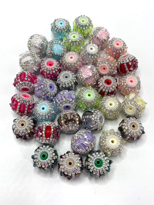 bow Fuzzy Chain Pearl gasket Pearl Multicolored fluffy bow ties Random Mix