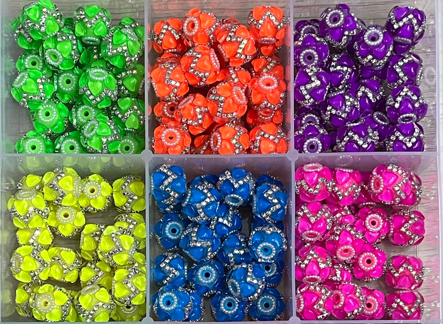 Neon bead heart beads zig chain fancy beadv Random Mix