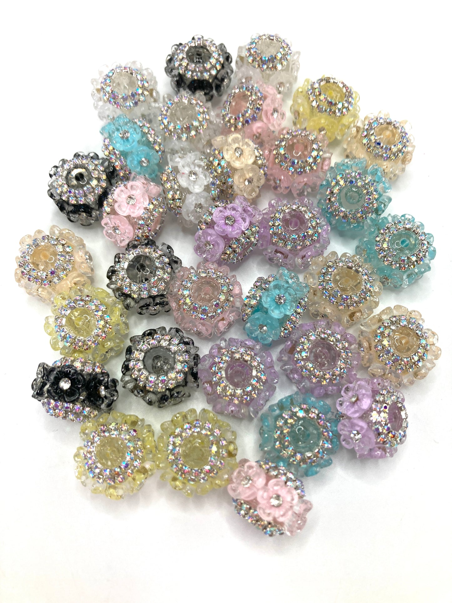 Translucent flower-shaped beads Acrylic flower beads Chain Translucent flowers beads Random Mix