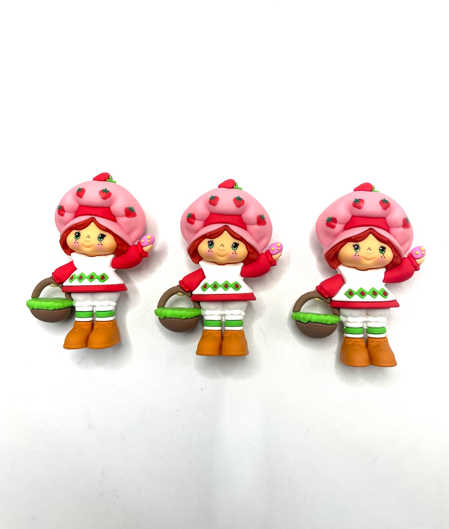 diy Strawberryshortcake  strawberry girl topper figure character silicone material without hole