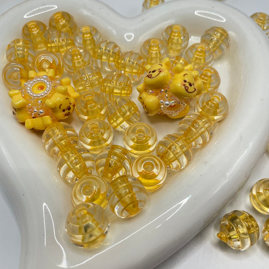 14mm acrylic beads honey beads honey pot beads