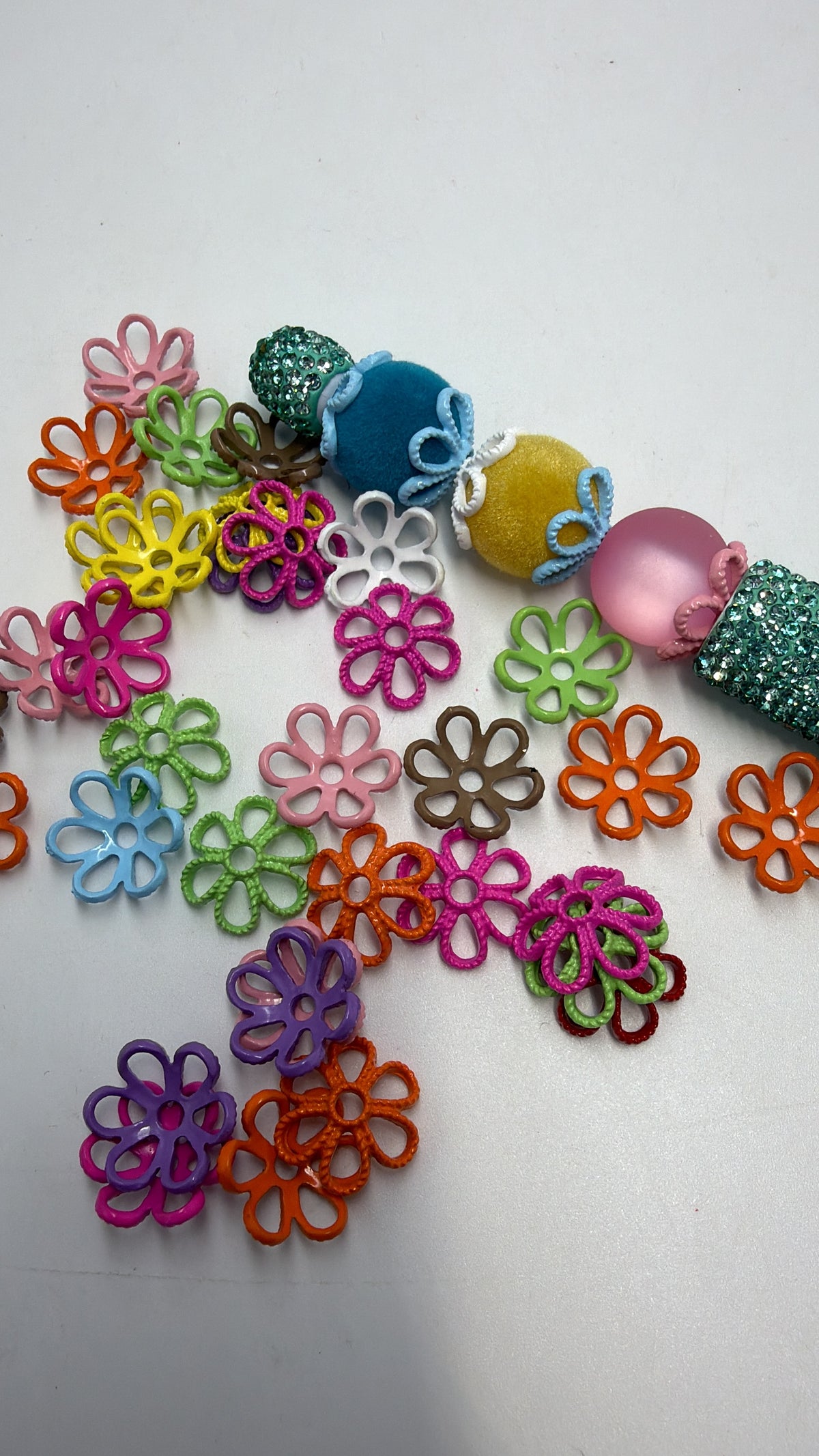 Flower spacer flower bead cap colorful bead cap random mixed