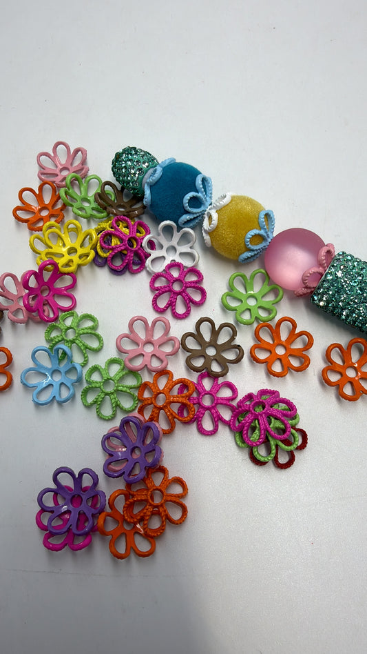Flower spacer flower bead cap colorful bead cap random mixed
