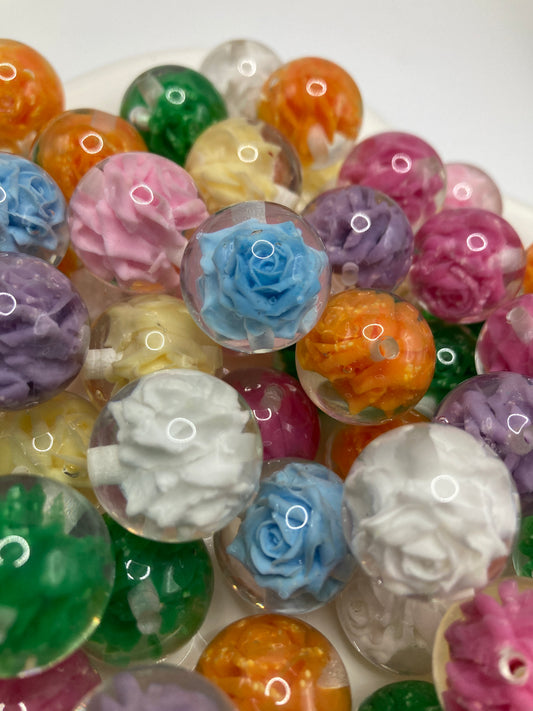 Acrylic beads Acrylic beads Acrylic beads Rose bead 20mm Random Mix
