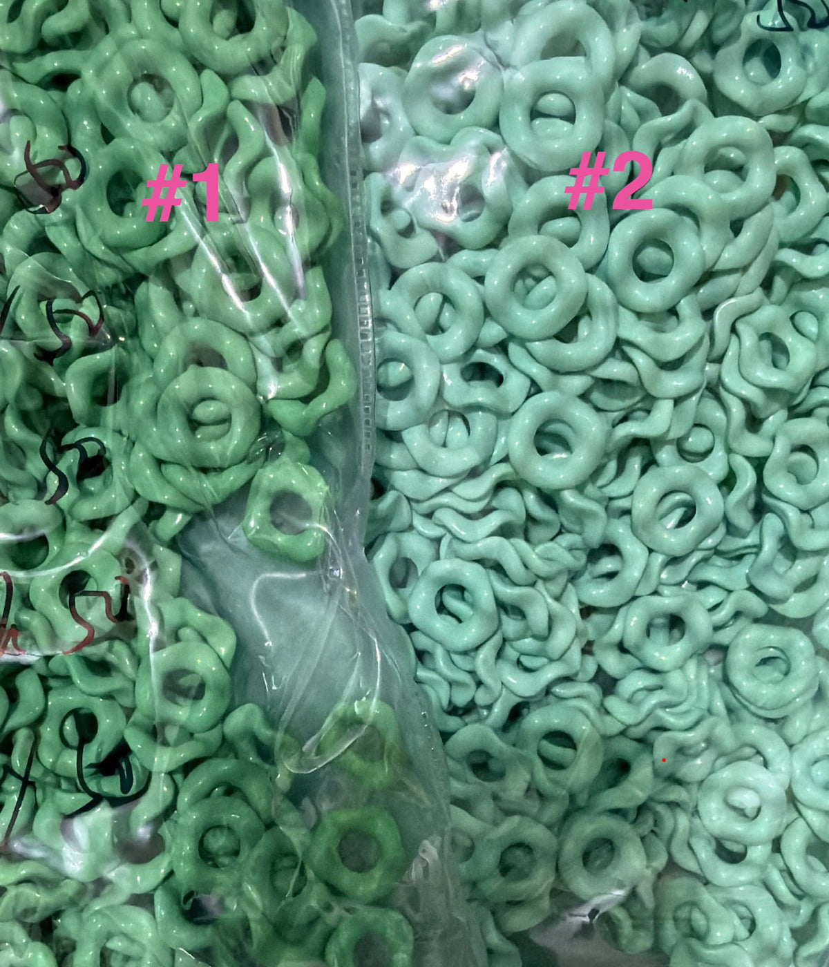 Beaded beadable acrylic glossy shiny wave wavy spacer 15mm