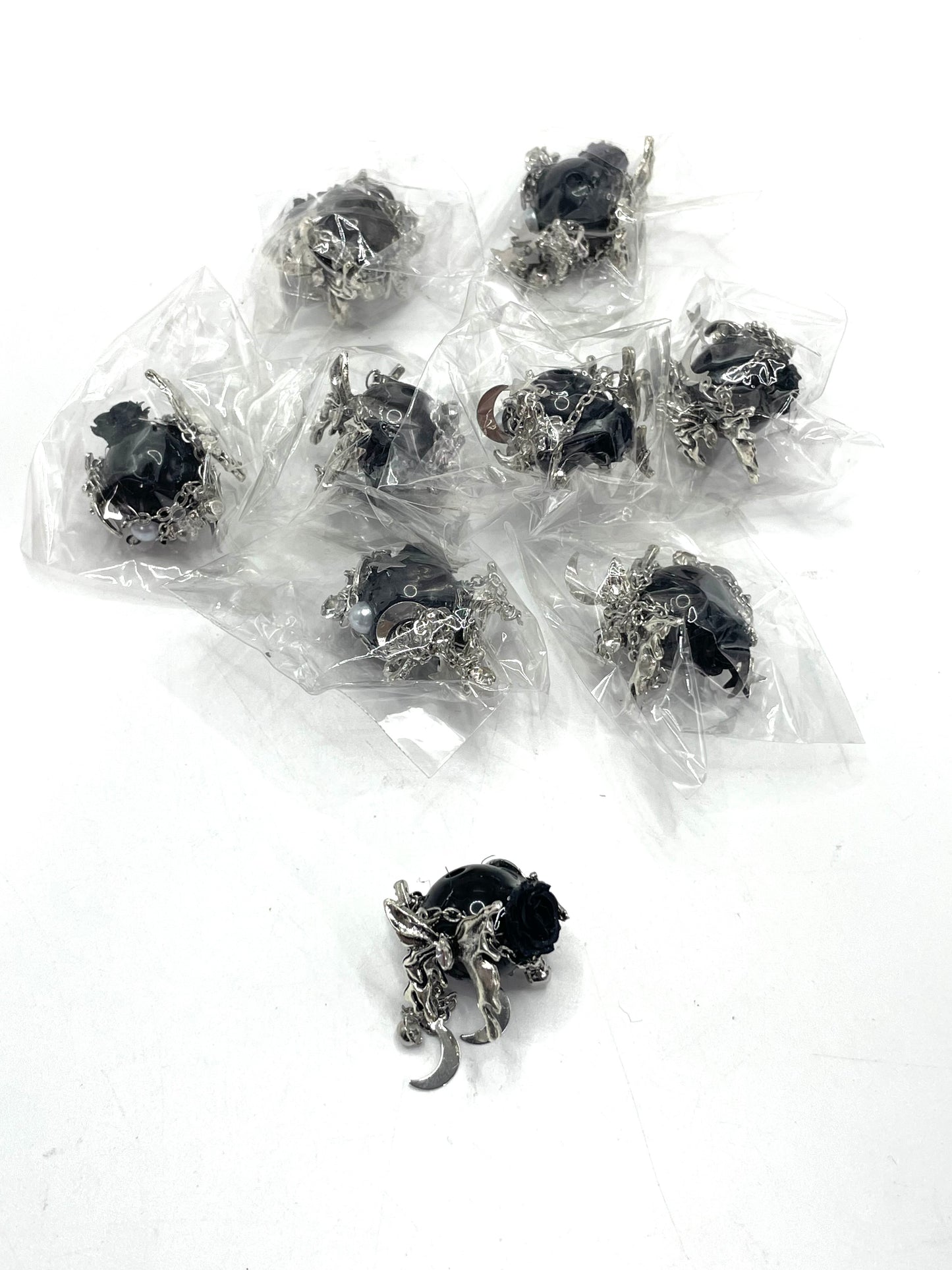 Halloween Series Gothic style Dark color acrylic beads Alloy parts Dark and stylish Metal pendant  Chain pendant beads 18mm