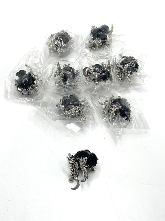 Halloween Series Gothic style Dark color acrylic beads Alloy parts Dark and stylish Metal pendant  Chain pendant beads 18mm