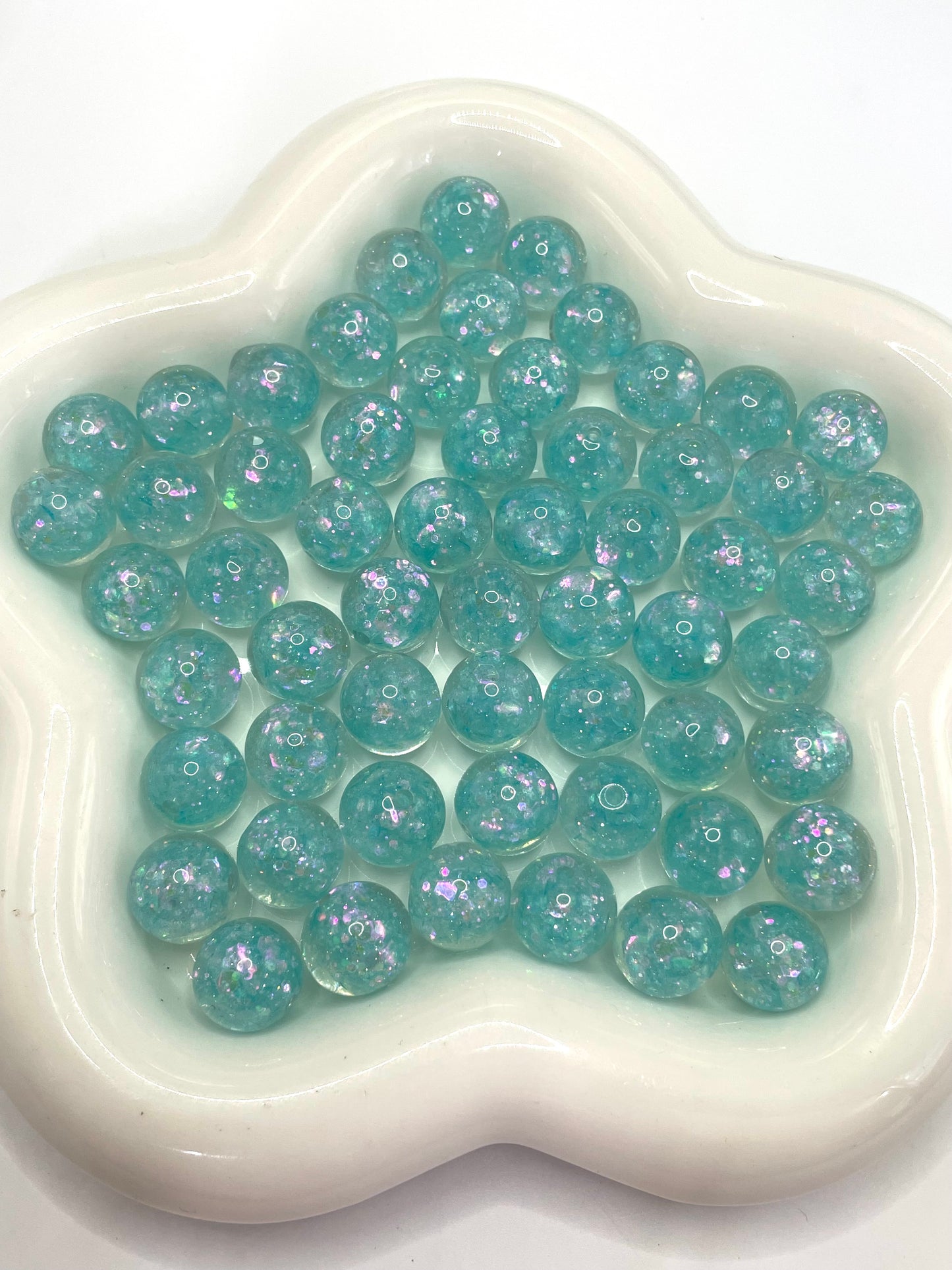 Beaded beadable acrylic glitter galaxy beads 16mm