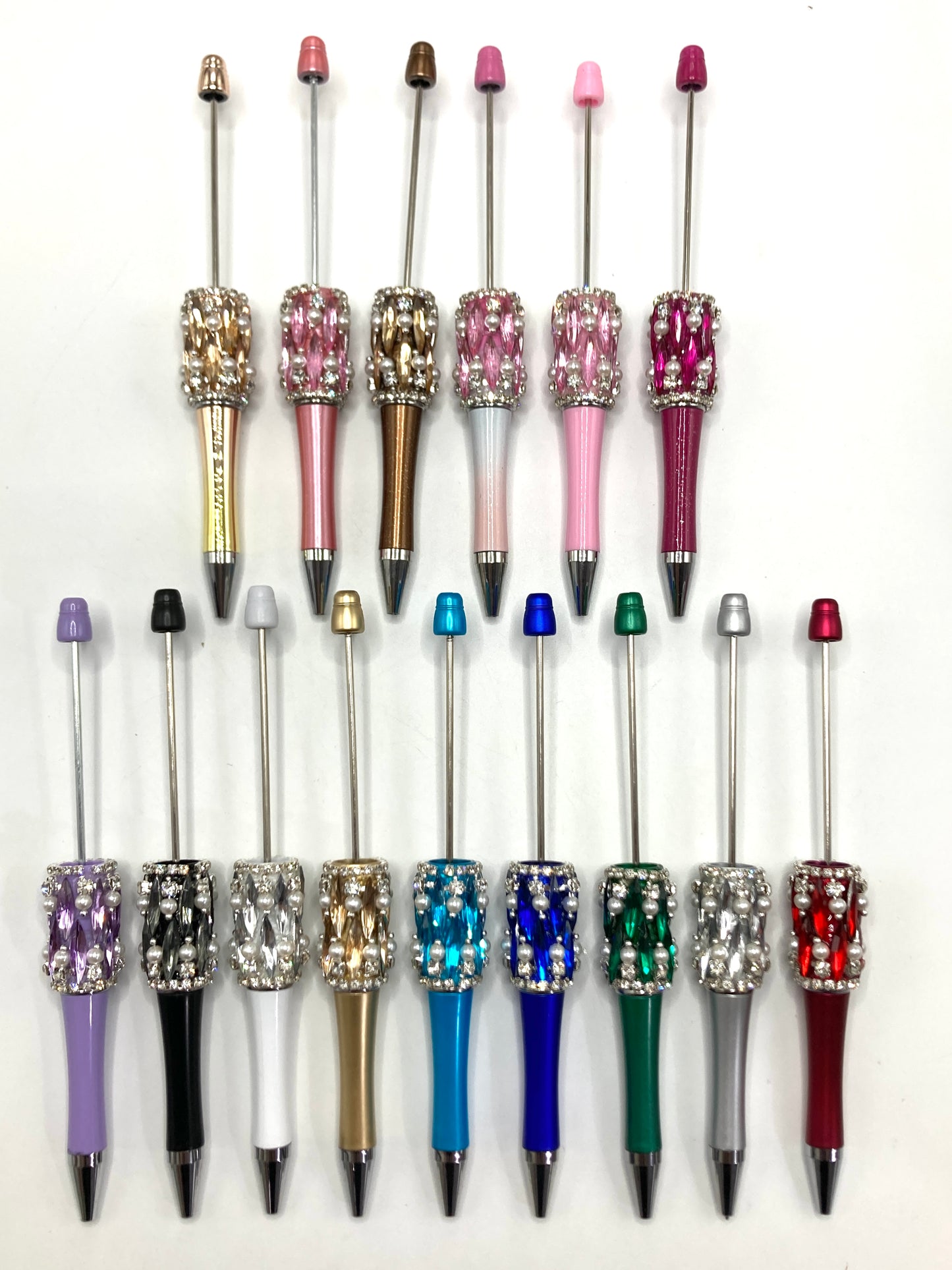 DIY Bead Pen Rhombic crystal mirror Pearl pendant chain Rhinestone Beautiful beaded pen Random Mix