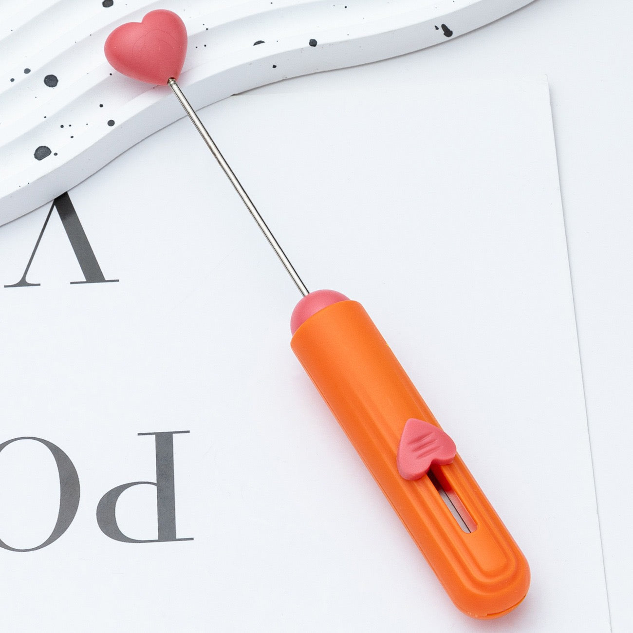 Diy beadable beaded box opener cutter package opener with heart shape top