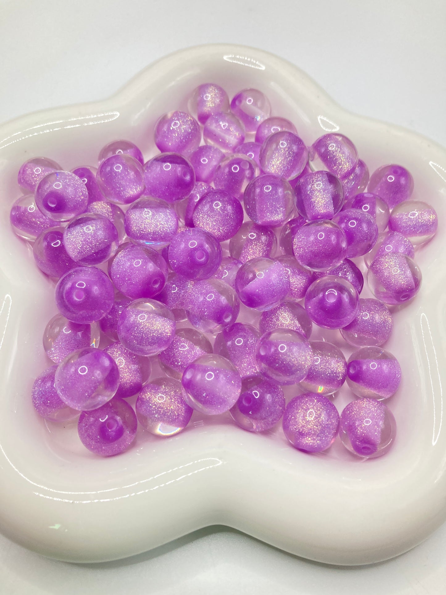 acrylic Translucent sandwich beads Dopamine coloration Macaron color scheme glitter Random Mix 16mm