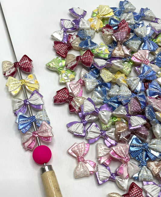 Acrylic bow Multiple patterns Belt bow DIY beading project Random Mix 31mm