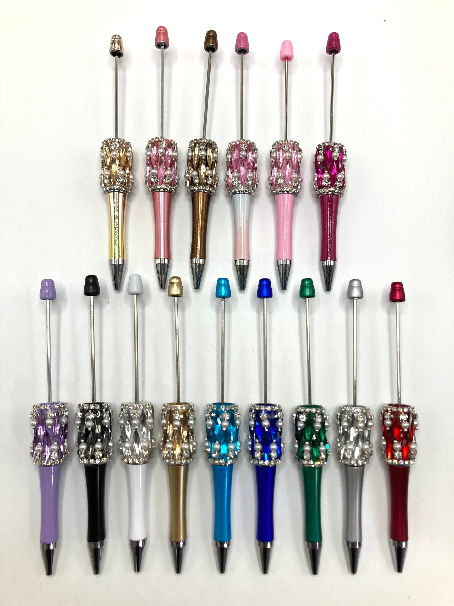 DIY Bead Pen Rhombic crystal mirror Pearl pendant chain Rhinestone Beautiful beaded pen Random Mix