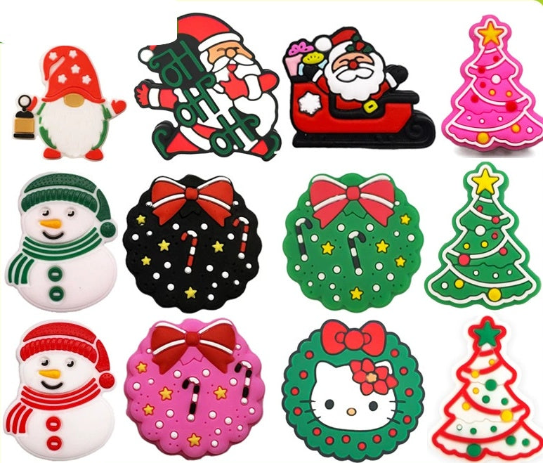 Silicone beads Christmas Series Snowman, deer, Christmas tree, snowflake