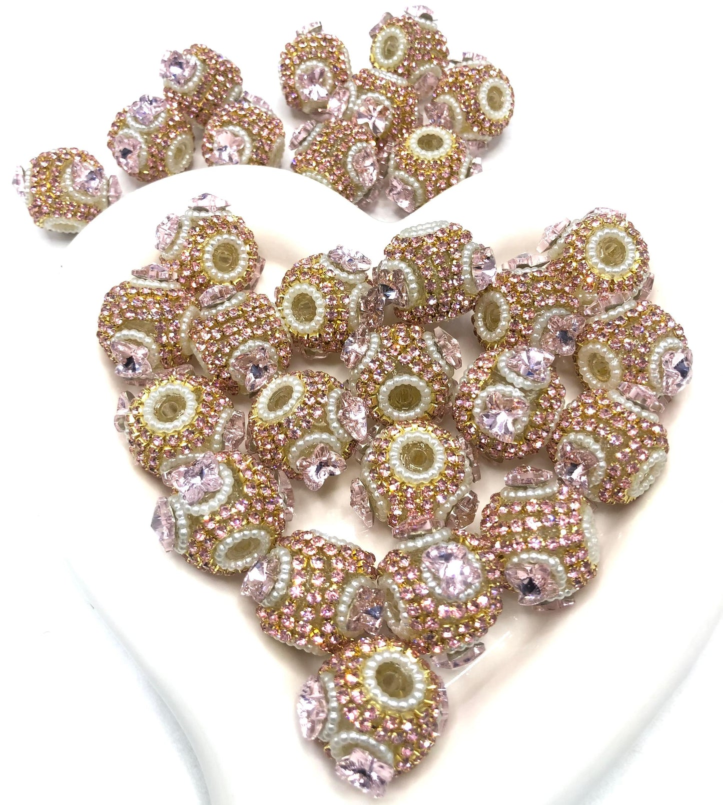 fancy bead craft with rhiestone chain and crstal butterfly and pearl ring ,random mix color