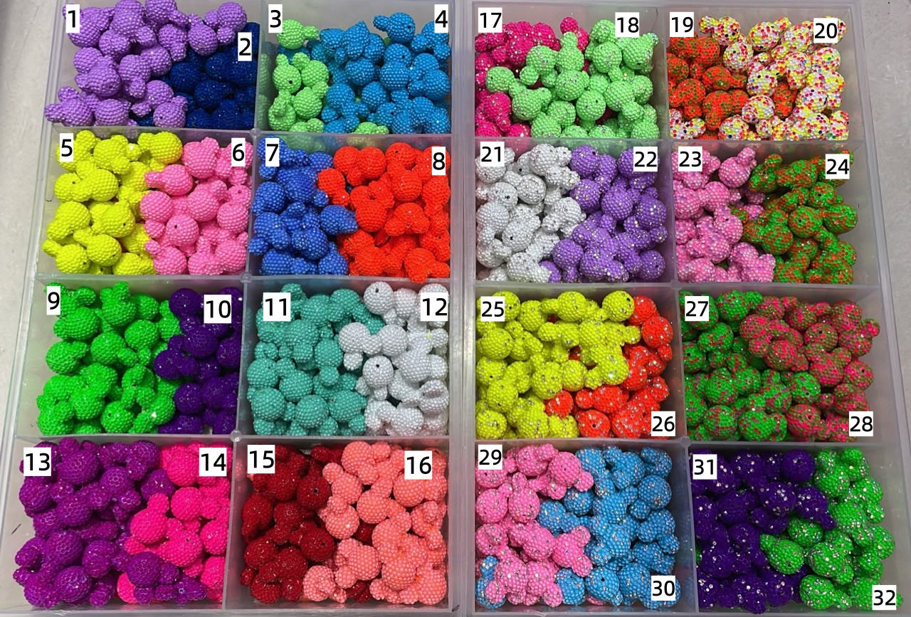 Clay Mickey beads jelly Neon beads DIY ceramic clay beads Random Mix 20mm