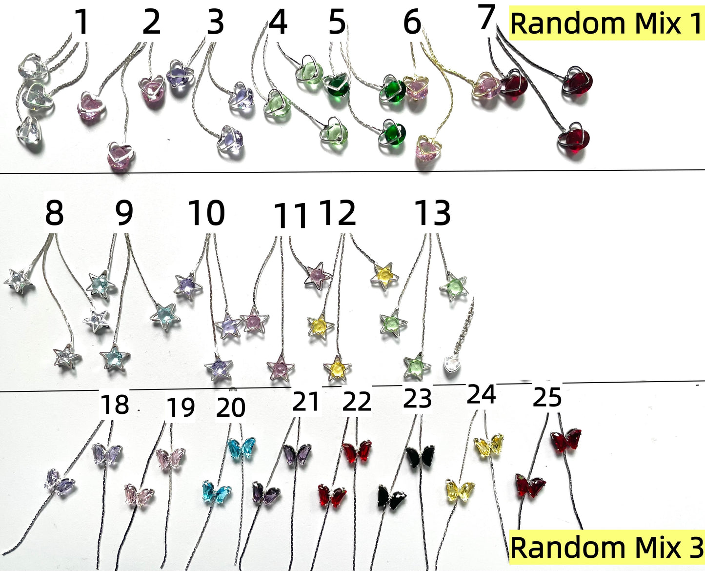 Pendant Stars Heart DIY accessories Bead DIY pendant Earrings Random Mix 63mm