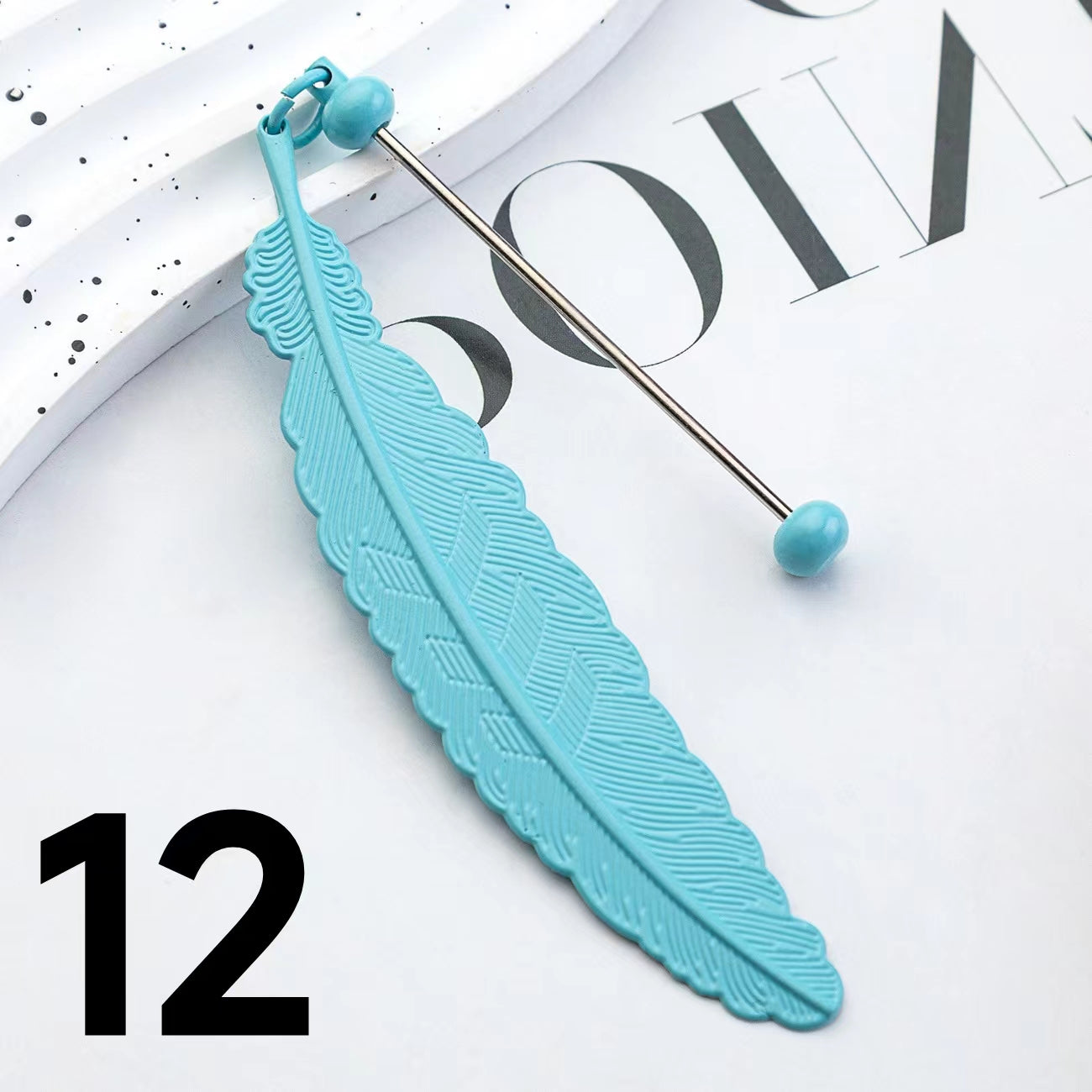 Feather Metal Shaped Beadable Bookmark Beaded Book Mark