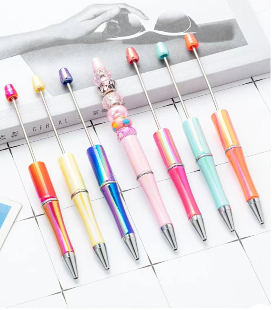 Multicolor UV Color Shiny Plastic DIY Beadable Pen (Optional Color 1-19)