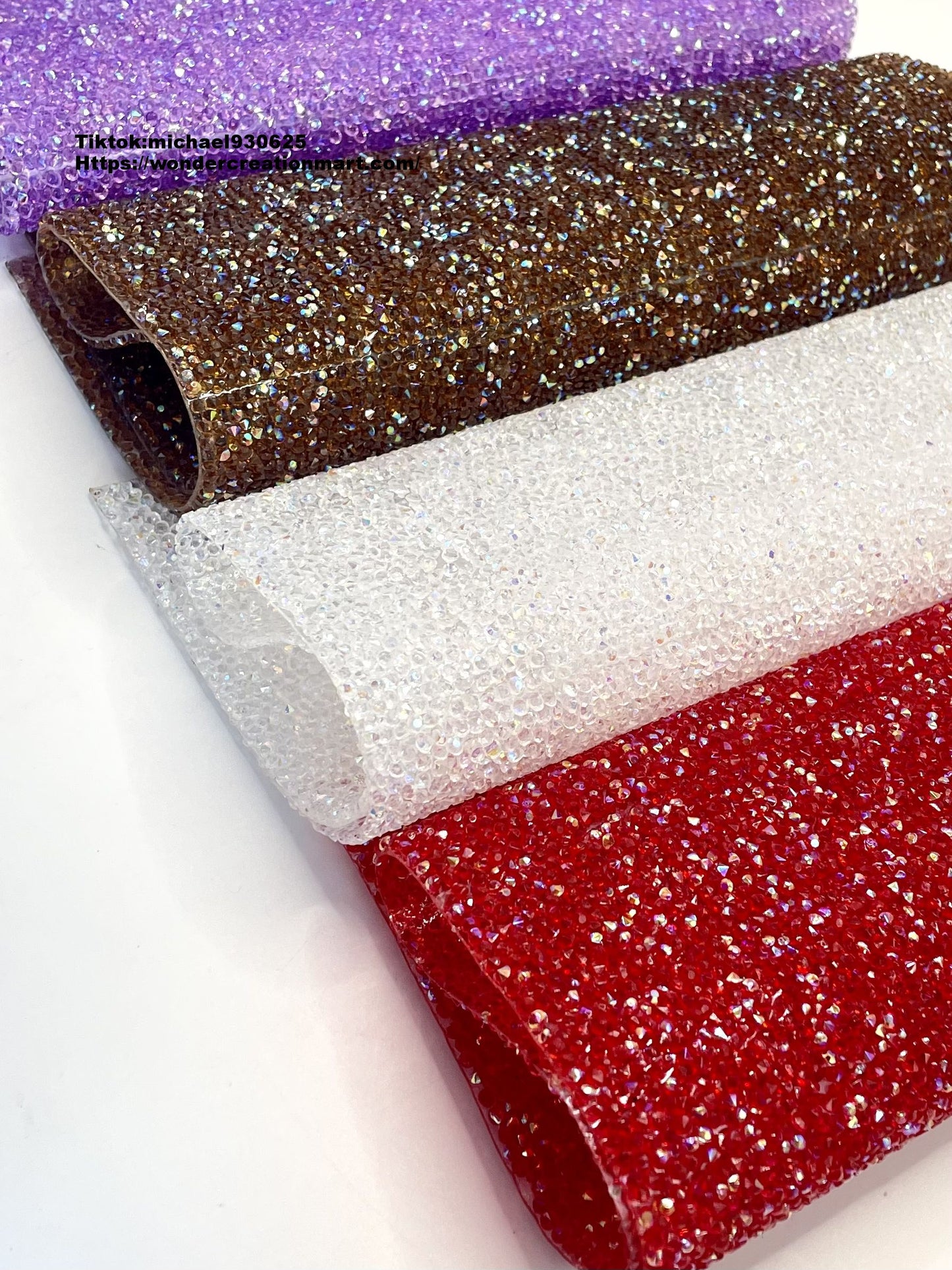 Sugar Sheet Multicolor Rhinestone Pen Wrapper (40cm by 23cm) Option Color