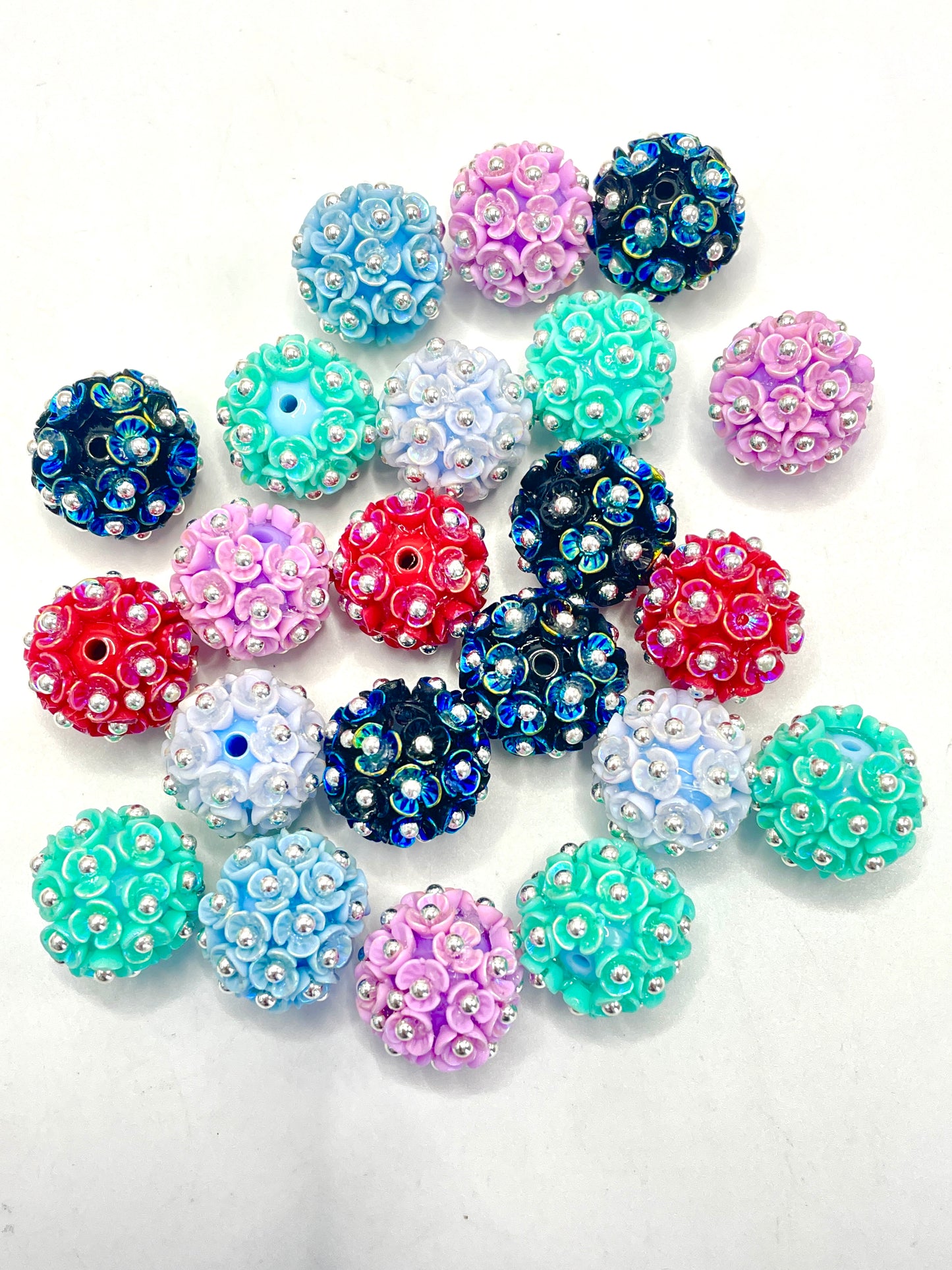 acrylic bead three petal flower bead Metallic pearl bead Fancy-546