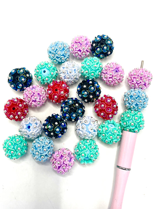 acrylic bead three petal flower bead Metallic pearl bead Fancy-546